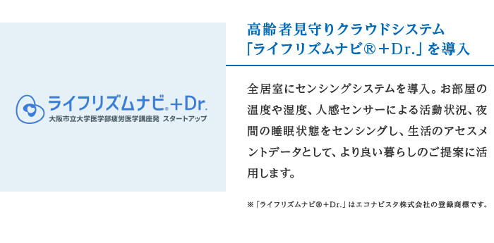 高齢者見守りクラウドシステム「ライフエイズムナビ+Dr.」導入